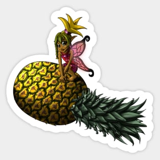 African American Fairy and Pineapple Sticker